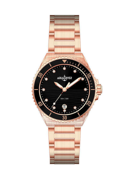 Women's Watch Battery with Pink Gold Stainless Steel Bracelet