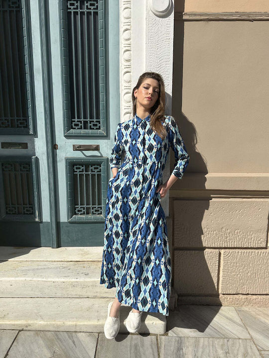 Maxi Shirt Dress Blue