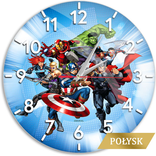 Marvel Ceas De Perete Pentru Copii Supereroi Metalic 30.5 Cm