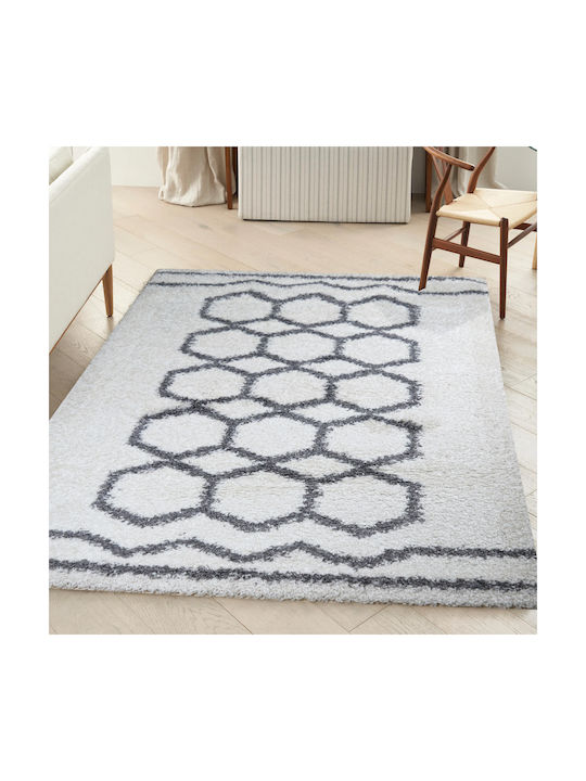 Saray Home Savana Rug Rectangular Shaggy Furry Ivory Coast