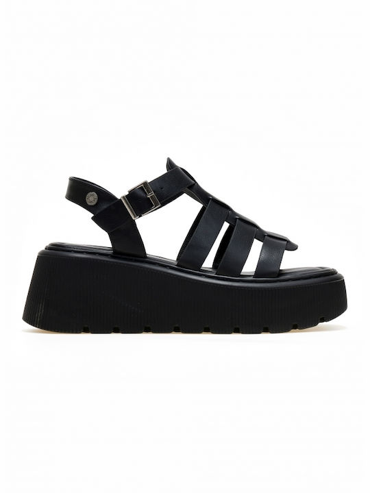 Refresh Flatforms Synthetic Leather Gladiator Women's Sandals Black