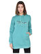 Target Women's Tunic Dress Long Sleeve with Hood Turquoise