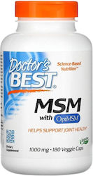 Doctor's Best MSM With OptiMSM 1000mg Συμπλήρωμα για την Υγεία των Αρθρώσεων 180 φυτικές κάψουλες