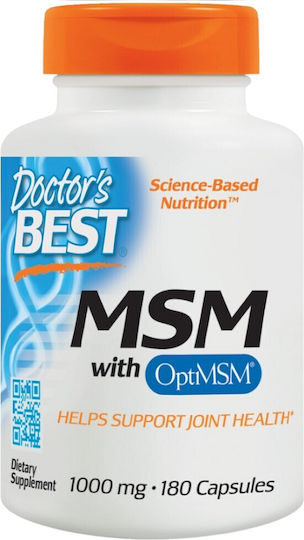 Doctor's Best MSM С OptiMSM 1000mg Хранителна Добавка За Здравето На Ставите И Костите 180 Капсули