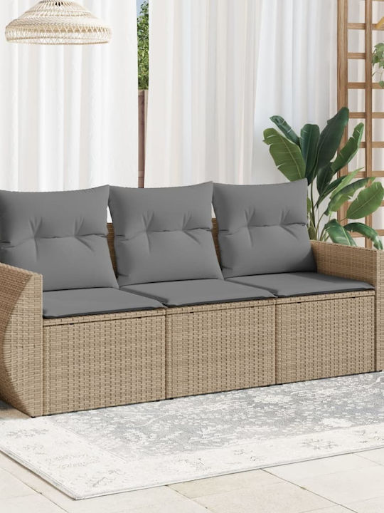 vidaXL Outdoor Sofa Tree-Seater Rattan with Cus...
