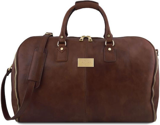 Tuscany Leather Antigua Σακ Βουαγιάζ Καφέ Σκούρο από Δέρμα
