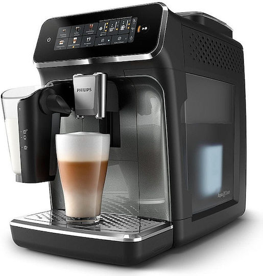 Philips Серия 3300 Автоматична Еспресо Кафемашина 1500W Налягане 15bar за Капучино с Мелачка Черна EP3349/70