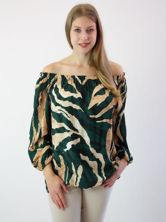 Brak pentru Femei de Vară Bluză Mânecă lungă green