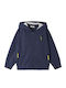 Kids Cardigan Cotton with Hood Dark Blue