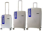 RCM Travel Suitcases Grey with 4 Wheels Set of 3pcs