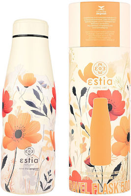 Estia Travel Flask Save the Aegean Flasche Thermosflasche Rostfreier Stahl BPA-frei SUMMER REVERIE 500ml