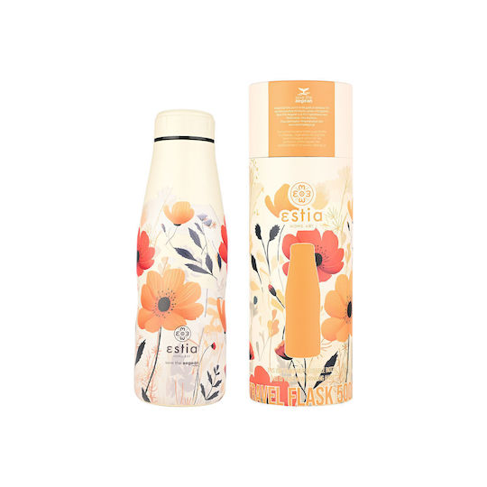 Estia Travel Flask Save the Aegean Ανακυκλώσιμο Μπουκάλι Θερμός Ανοξείδωτο BPA Free 500ml Summer reverie