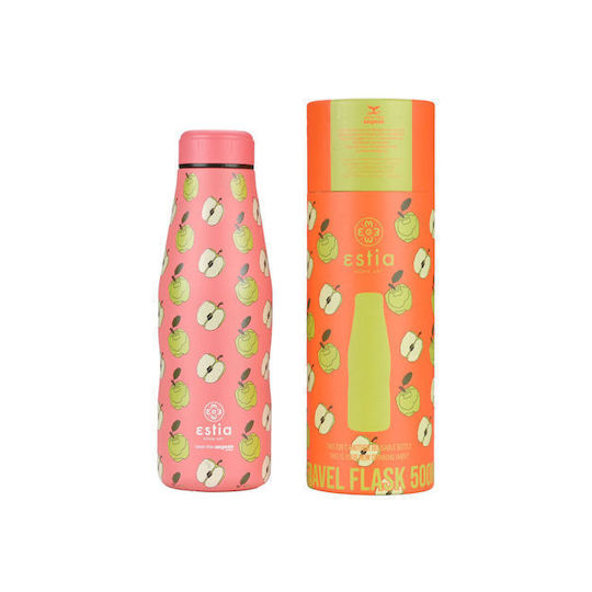 Estia Travel Flask Save the Aegean Ανακυκλώσιμο Μπουκάλι Θερμός Ανοξείδωτο BPA Free 500ml Apple Odyssey