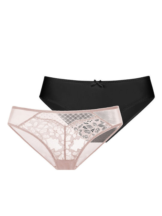 Dorina Brief Damen Slip 2Pack Pink/Black