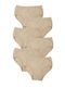 Βαμβακερά Ψηλόμεσα Γυναικεία Slip MultiPack Beige