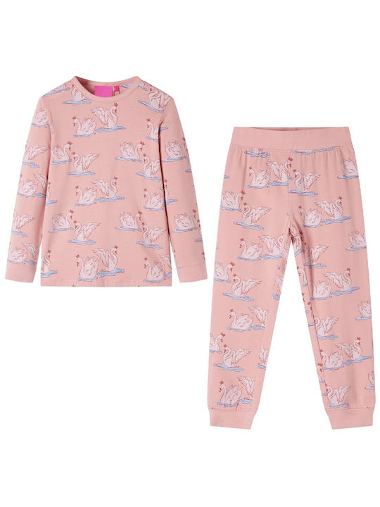 vidaXL Kids Pyjamas Cotton Ανοιχτό ροζ