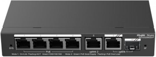Ruijie RG-ES206GS-P Managed L2 PoE+ Switch με 6 Θύρες Gigabit (1Gbps) Ethernet
