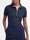 Barbour Women's Summer Blouse Cotton Short Sleeve Checked Dark Blue