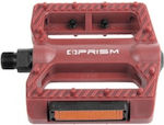 Prism Flat Bicycle Pedals Red