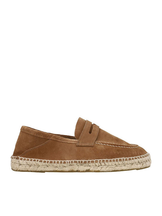 Hamptons Wildleder Damen Espadrilles in Tabac Braun Farbe