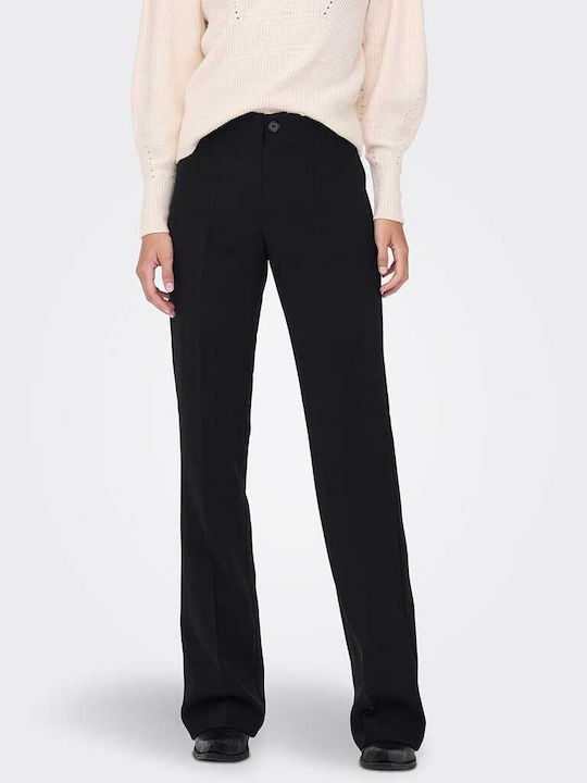 Only Women's High-waisted Fabric Trousers Flare Black