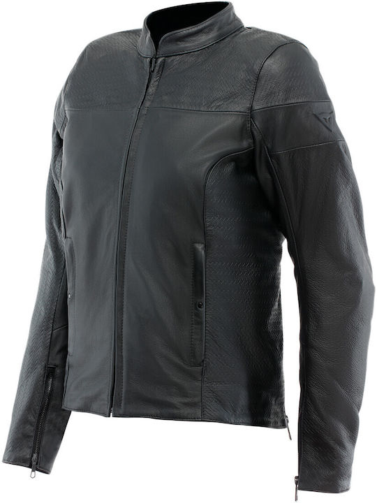 Dainese Itinere Γυναικείο Μπουφάν Μηχανής Δερμάτινο 4 Εποχών Μαύρο