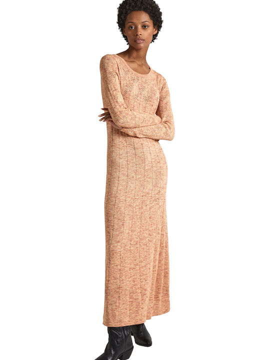 Pepe Jeans Maxi Dress Knitted ANTIQUE LACE