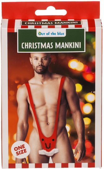 Out of the Blue Borat Mankini Christmas Edition Sexy Ανδρικό Body Μαγιό Mankini Christmas Edition Κόκκινο