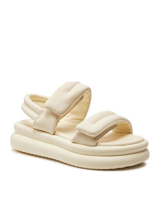 Goe Leder Flache Sandalen Für Damen Weiß