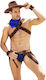 Hot Cowboy Ανδρικό Sexy Σετ Καφέ