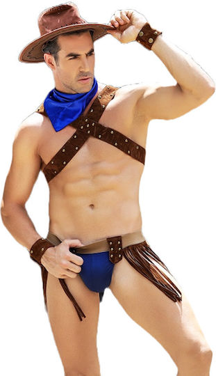 Hot Cowboy Ανδρικό Sexy Σετ Καφέ
