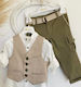 Vintage Soul Boys Baptism Suit with Vest Multicolour