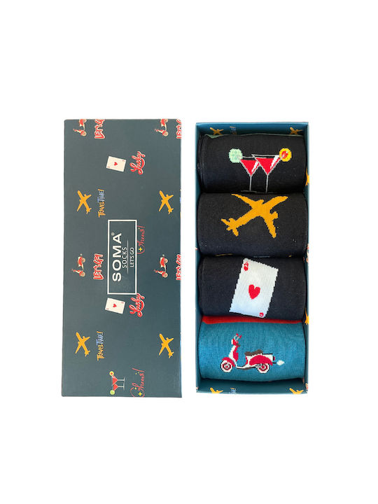 Soma Socks Κάλτσες Μαύρο 4Pack