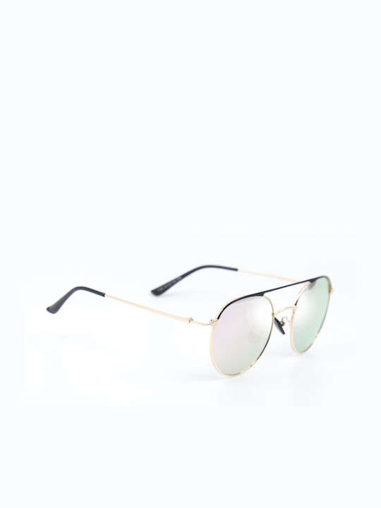 Monte Como Sunglasses with Gold Metal Frame and Silver Mirror Lens 1148 C3