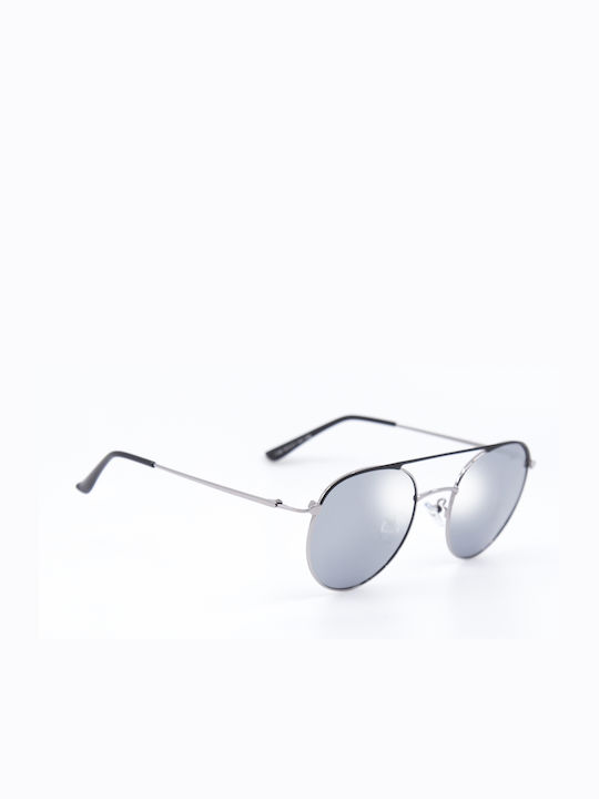 Monte Como Sunglasses with Silver Metal Frame and Silver Mirror Lens 1148 C2