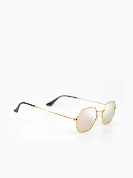 Monte Como Sunglasses with Gold Metal Frame and Pink Mirror Lens 17004 C04