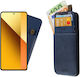 Idol 1991 Anti-rfid Wallet Piele / Silicon / Piele artificială Albastru (Xiaomi Redmi Note 13)