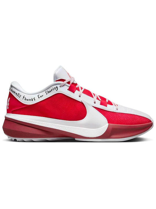 Nike Giannis Freak 5 ASW Χαμηλά Μπασκετικά Παπούτσια University Red / Bright Crimson / Λευκό