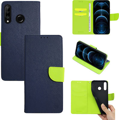 Sonique Trend Portofel Piele artificială / Silicon Albastru marin (Huawei P30 Lite)