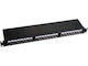 Q-Lantec Екраниран пач панел за рафт 1U 19" 50 порта cat5e Черен