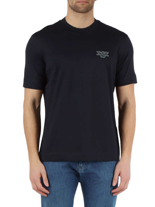 Emporio Armani T-shirt Bărbătesc cu Mânecă Scurtă dark blue