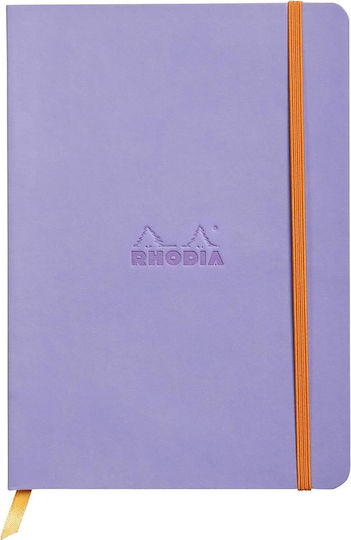 Rhodia Σημειωματάριο A5 Bullet 80 Φύλλων με Τελείες με Λάστιχο Μωβ