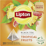 Lipton Μαύρο Τσάι 20 Φακελάκια 1.7gr με Άρωμα Τροπικά Φρούτα