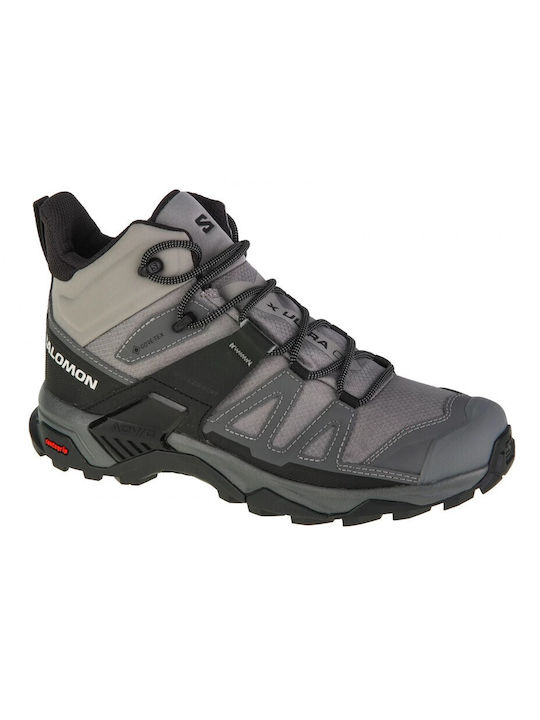 Salomon X Ultra 4 Mid GTX Men's Hiking Boots Waterproof with Gore-Tex Membrane Gray