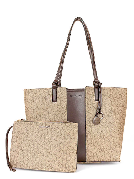 Calvin Klein Damen Tasche Schulter Beige