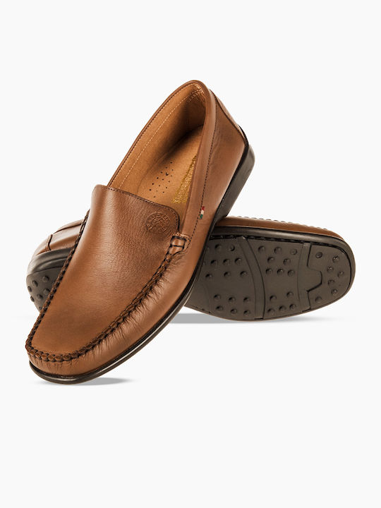 Leder Herren Mokassins in Tabac Braun Farbe