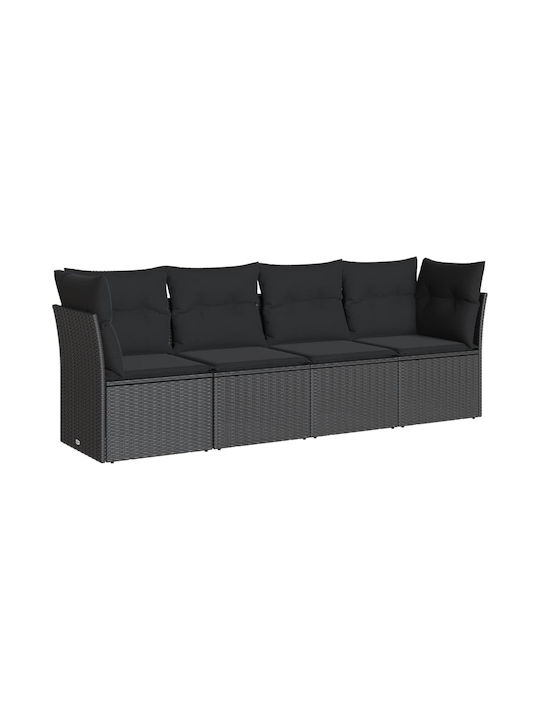 Canapea Cu Patru Locuri De Exterior Din Rattan Cu Perne 55x55x69cm