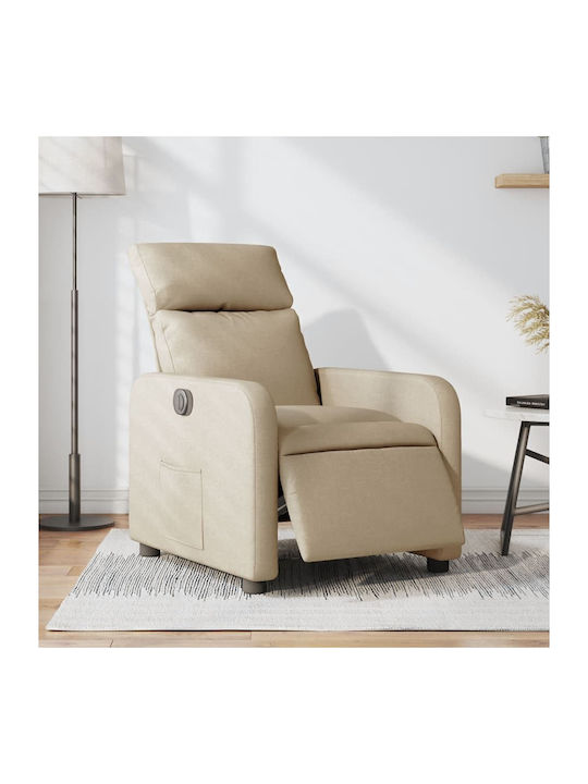 Relaxsessel mit Fußhocker Cream 66x89.5x95.5cm