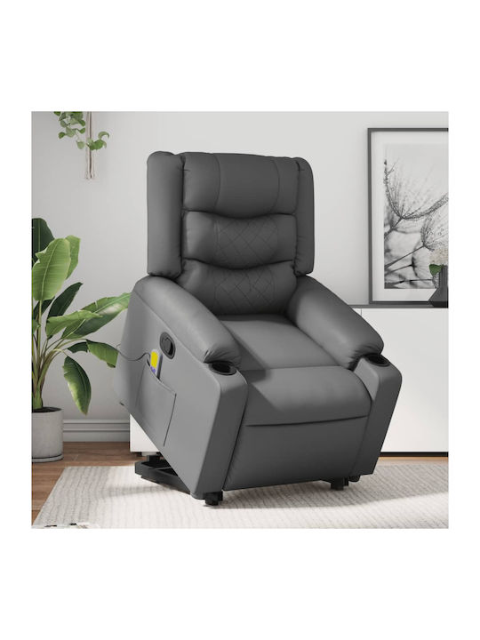 Πολυθρόνα Relax Massage με Υποπόδιο από Δερματί...