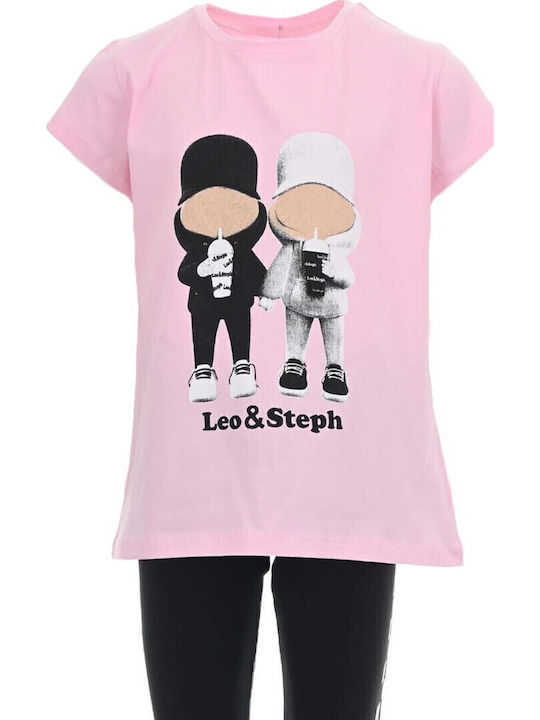 Evita Kids' Set with Leggings Summer 2pcs Pink